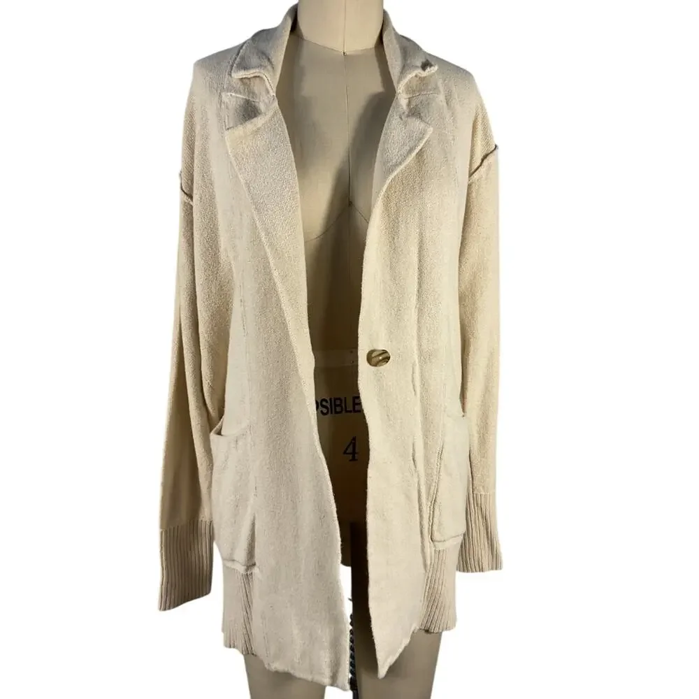 Free People Textured Natural Desert Sweater Blazer Size XS